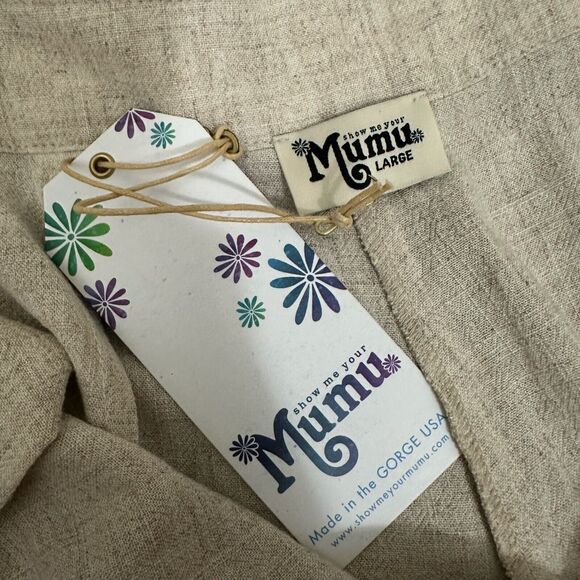 SHOW ME YOUR MUMU Hadley Linen-Blend Shorts Beige High Rise Belted NWT - Picture 10 of 12